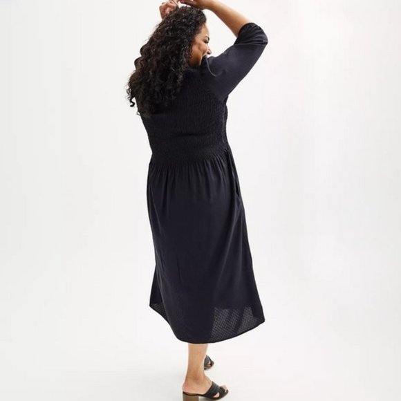 Croft & Barrow Smocked Midi Dress 2X - Picture 4 of 13